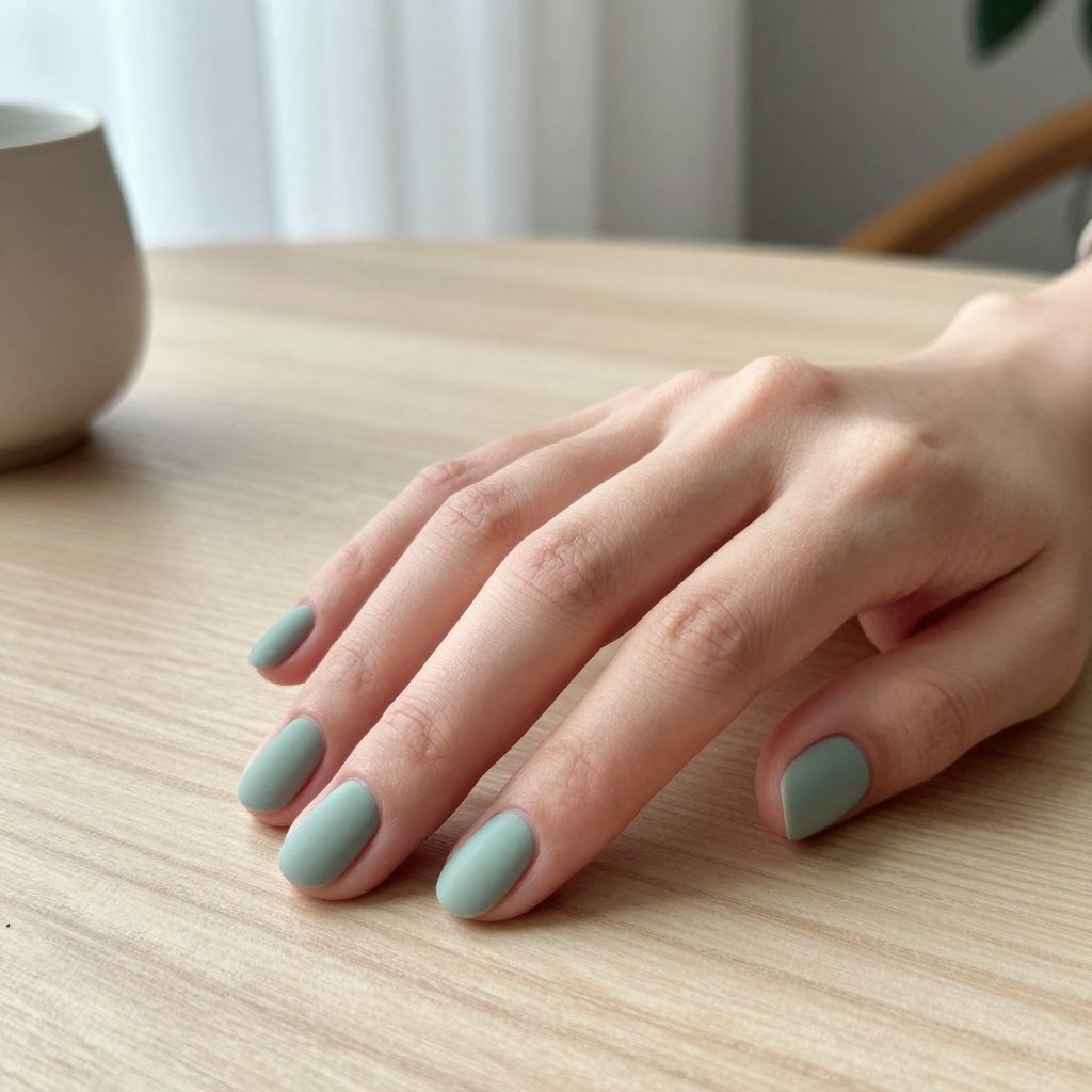 Dip Nail Designs Sage Green Minimalist