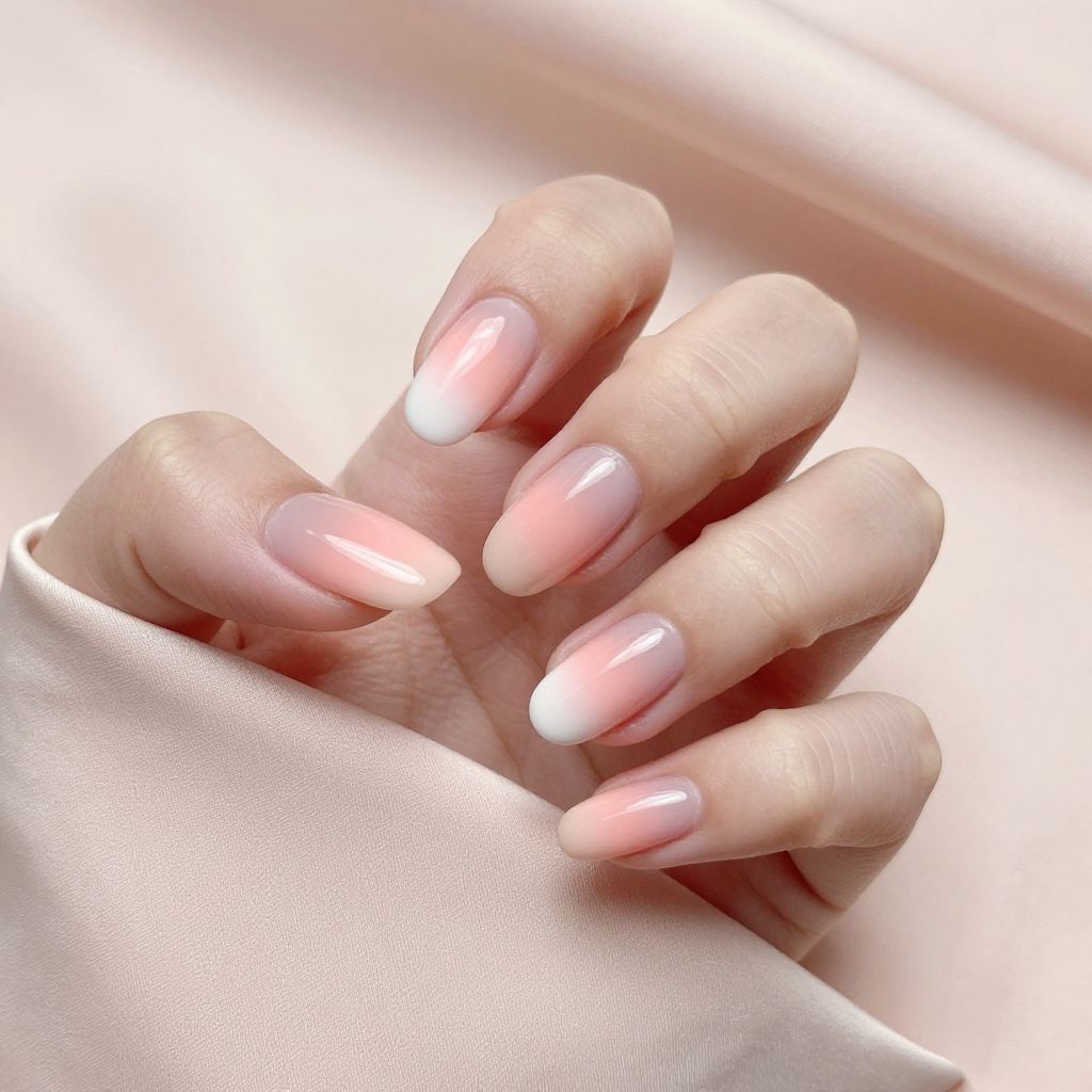 Dip Nail Designs Peachy Nude Baby Boomer Nails