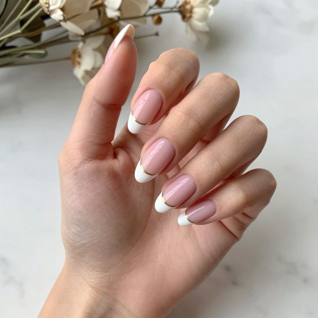 Dip Powder Nail Designs Classic French Manicure