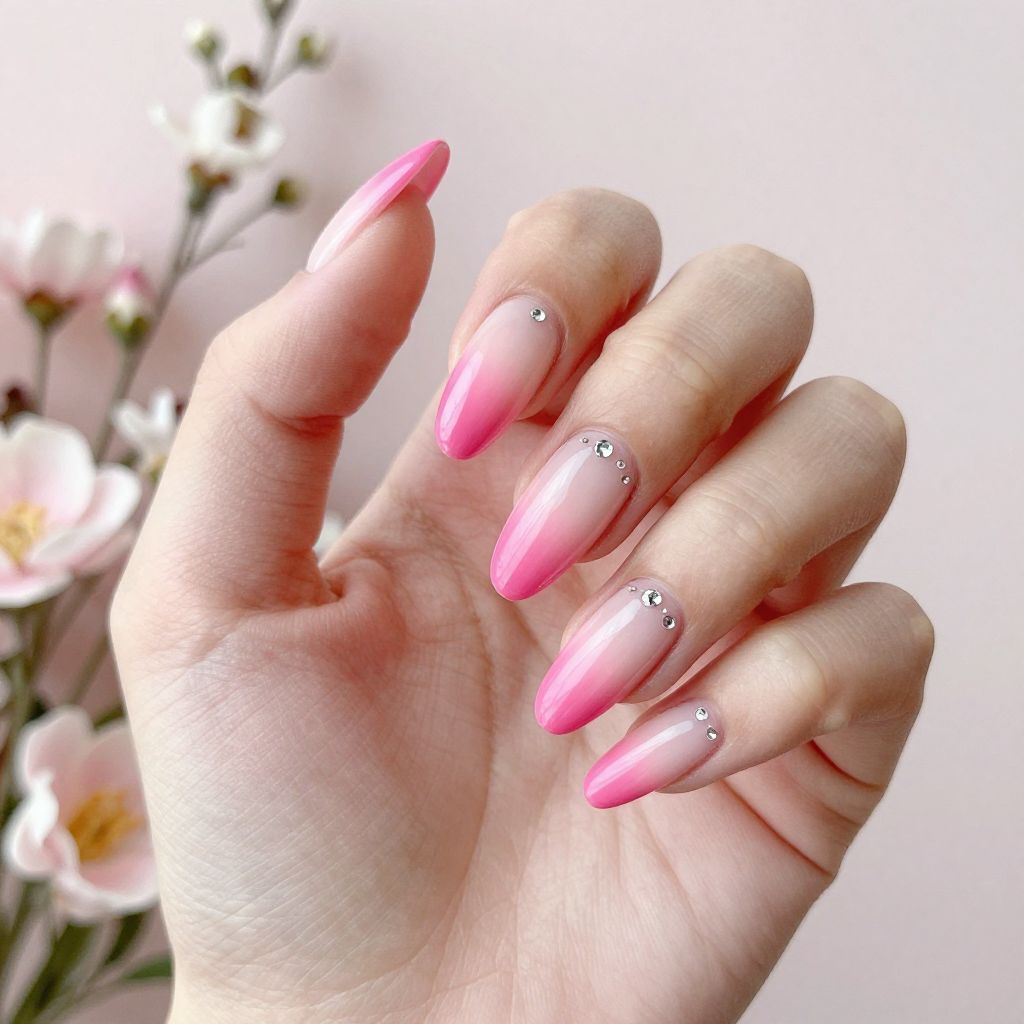 Dip Powder Nail Designs Ombré Blush to Pink Gradient