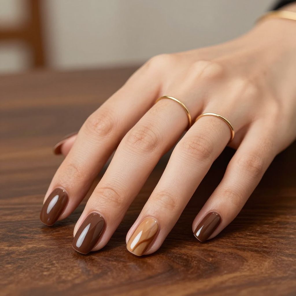 Chocolate Glaze Coffin Nails