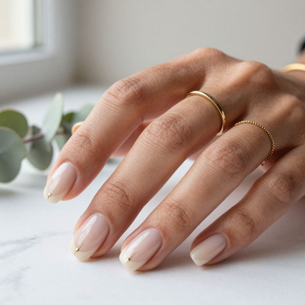 Glossy Nude Duck Nails