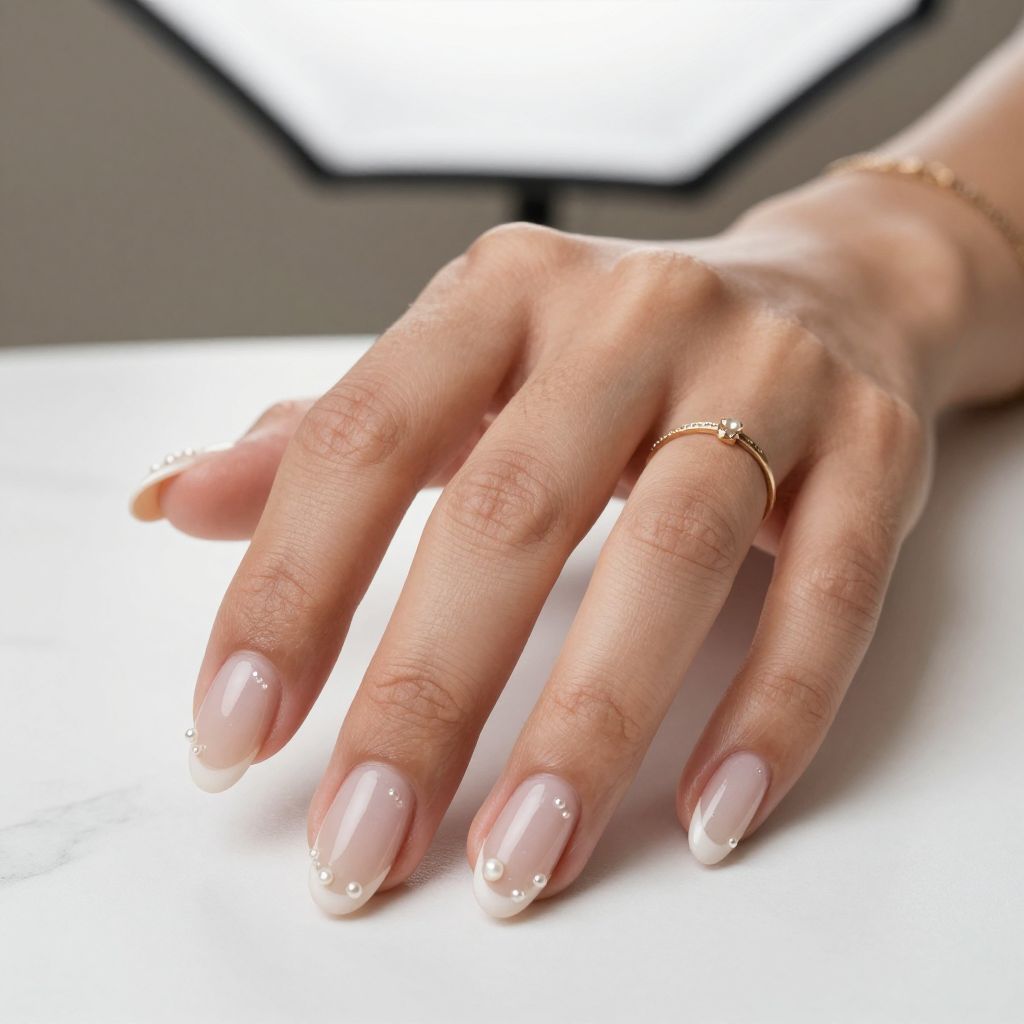 Pearl Accent Duck Nails