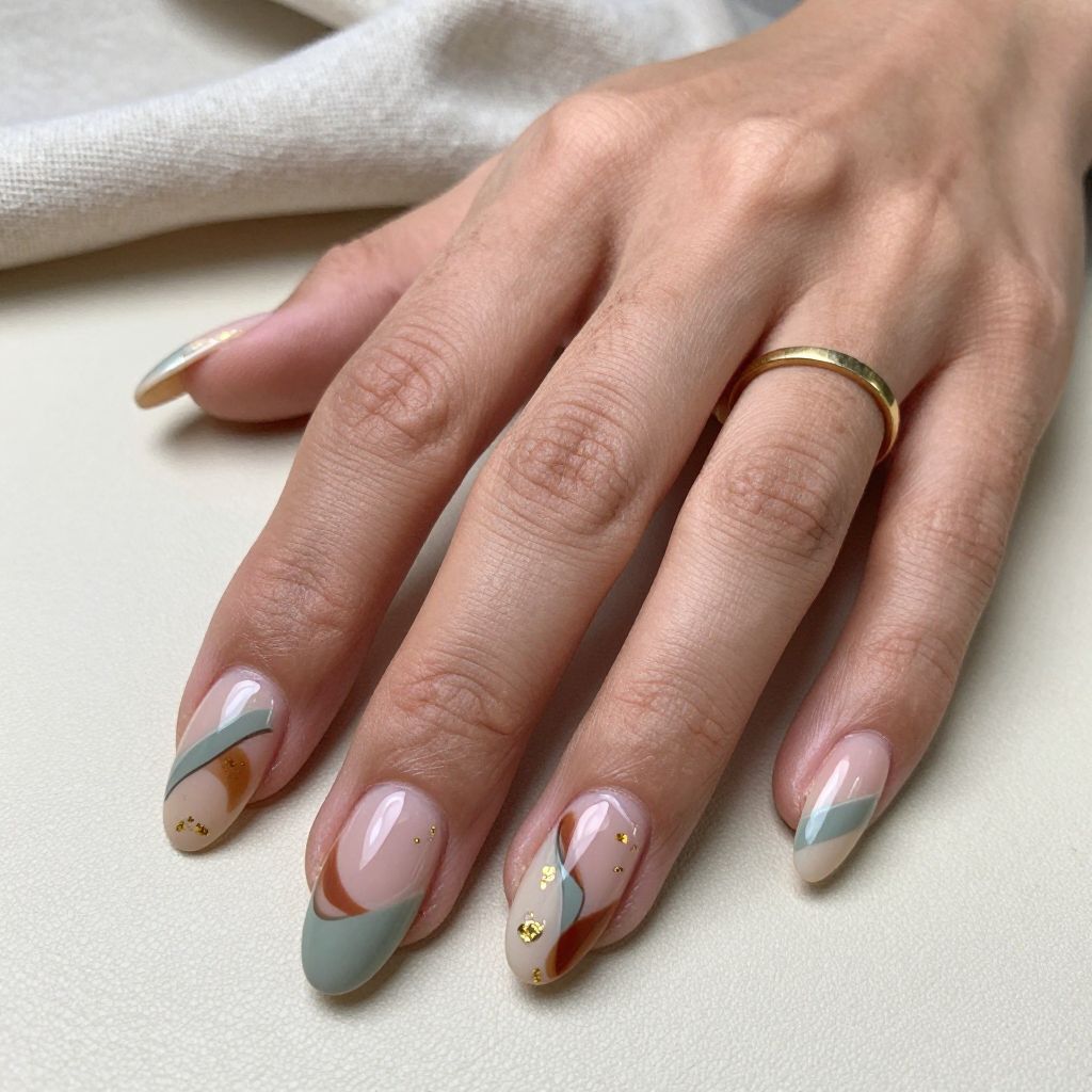 Artistic Duck Nails With Abstract Detail