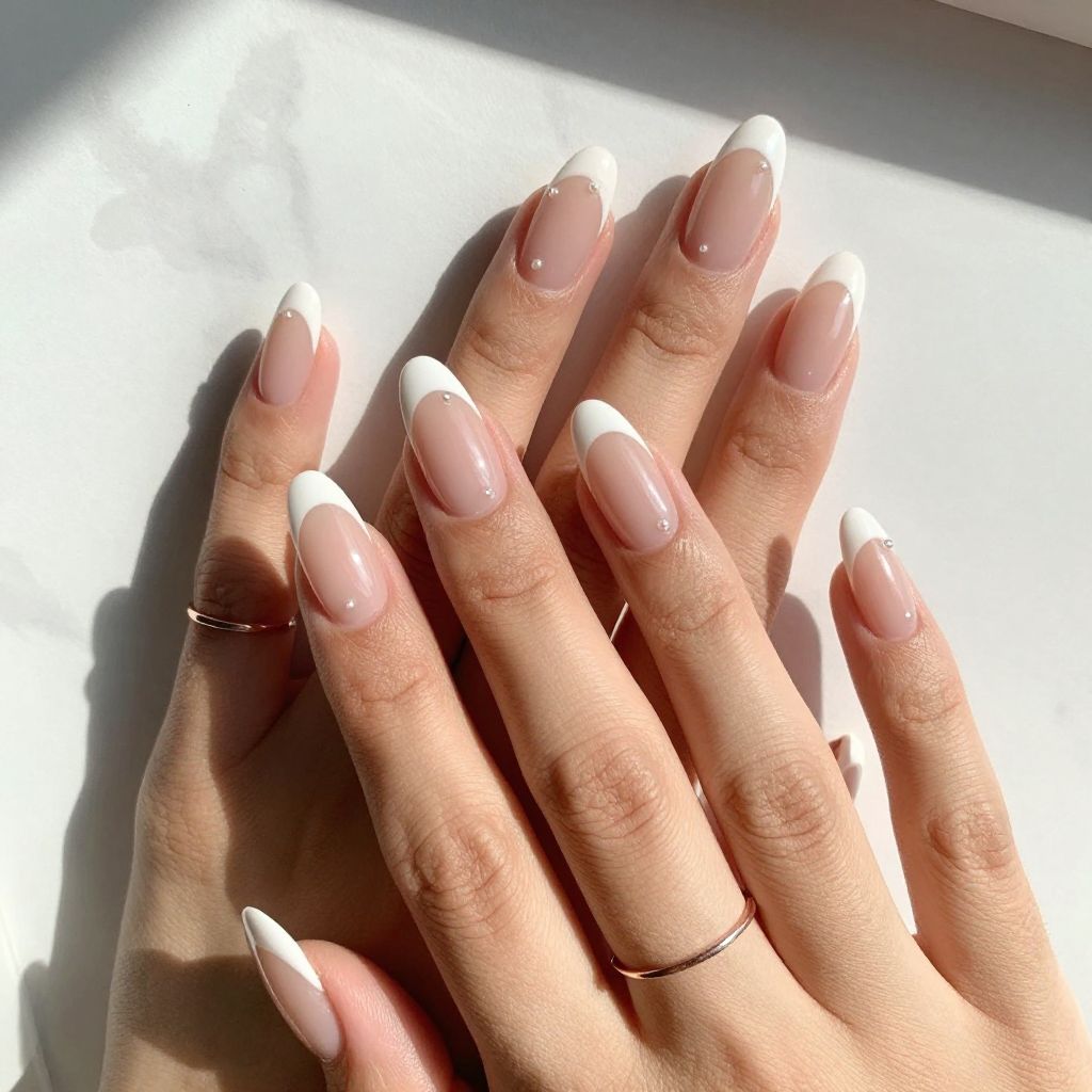 French Tip Duck Nails