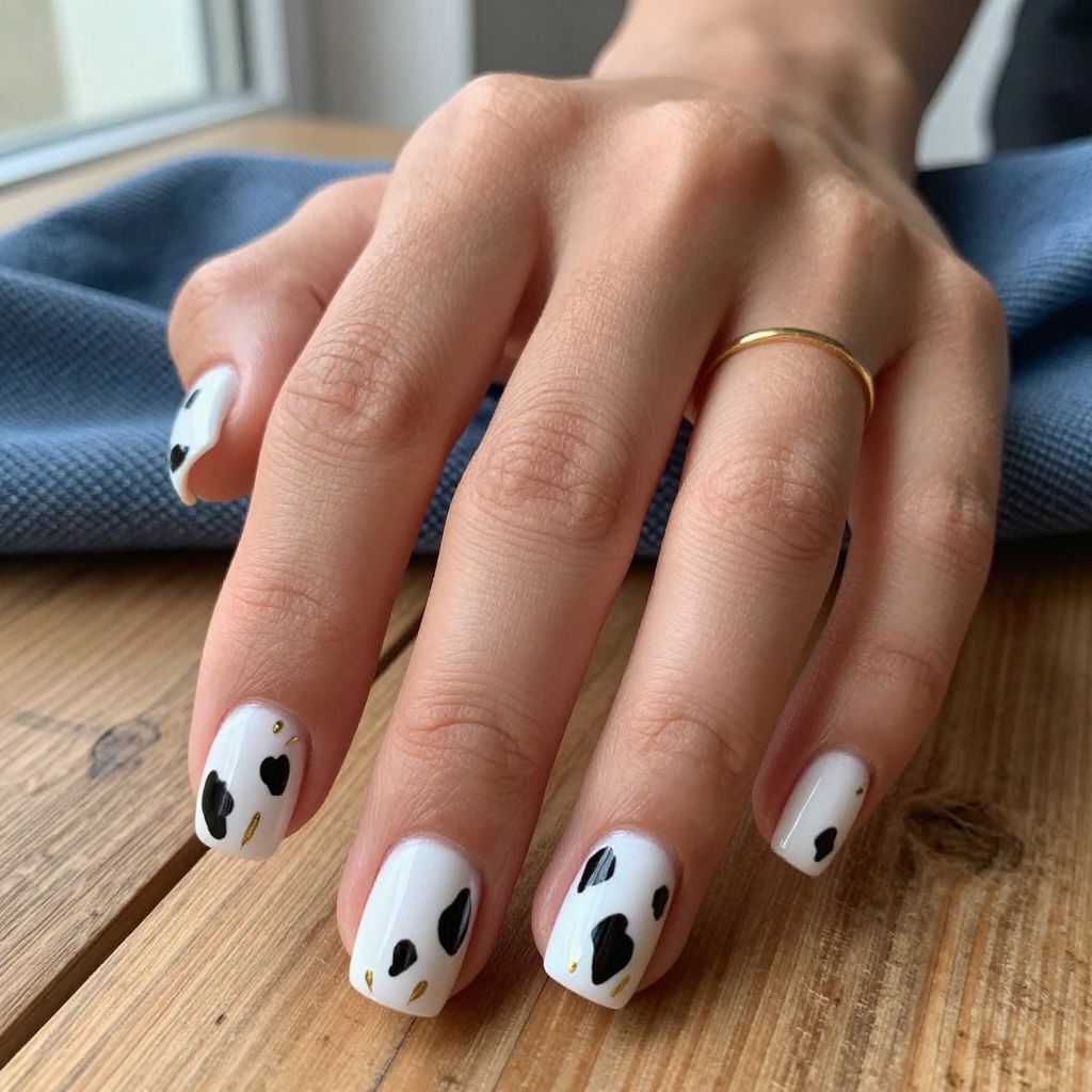 Cow Print with Gold Accents