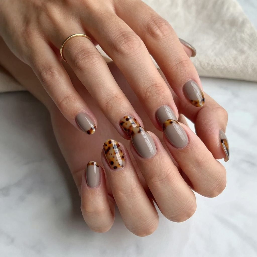 Warm Taupe with Tortoiseshell Pattern