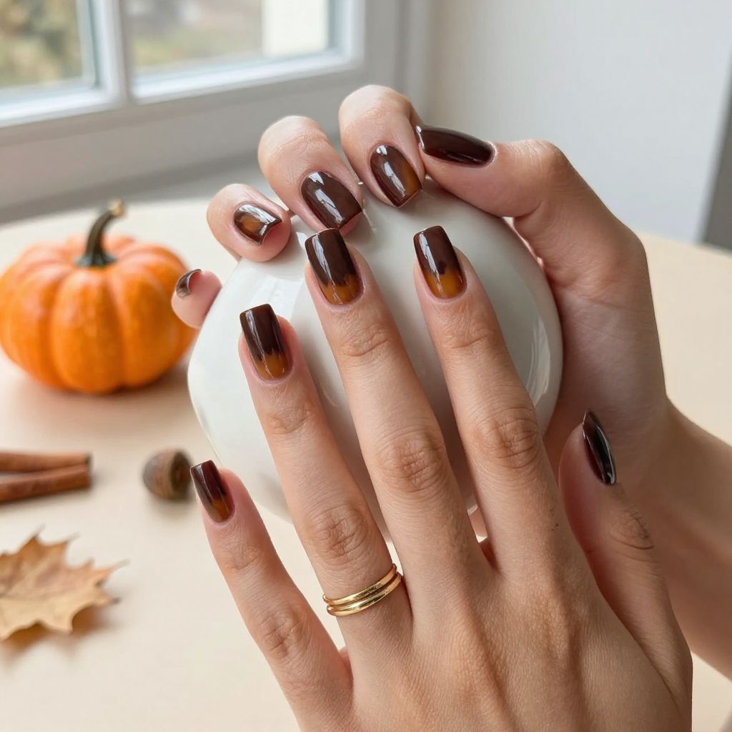 Chocolate Brown with Caramel Drip Effect