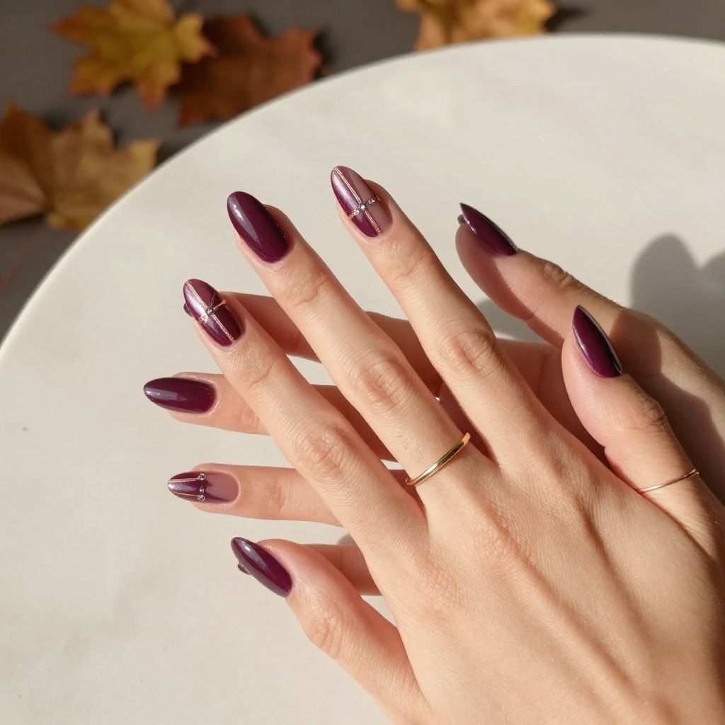 Deep Plum with Rose Gold Accents