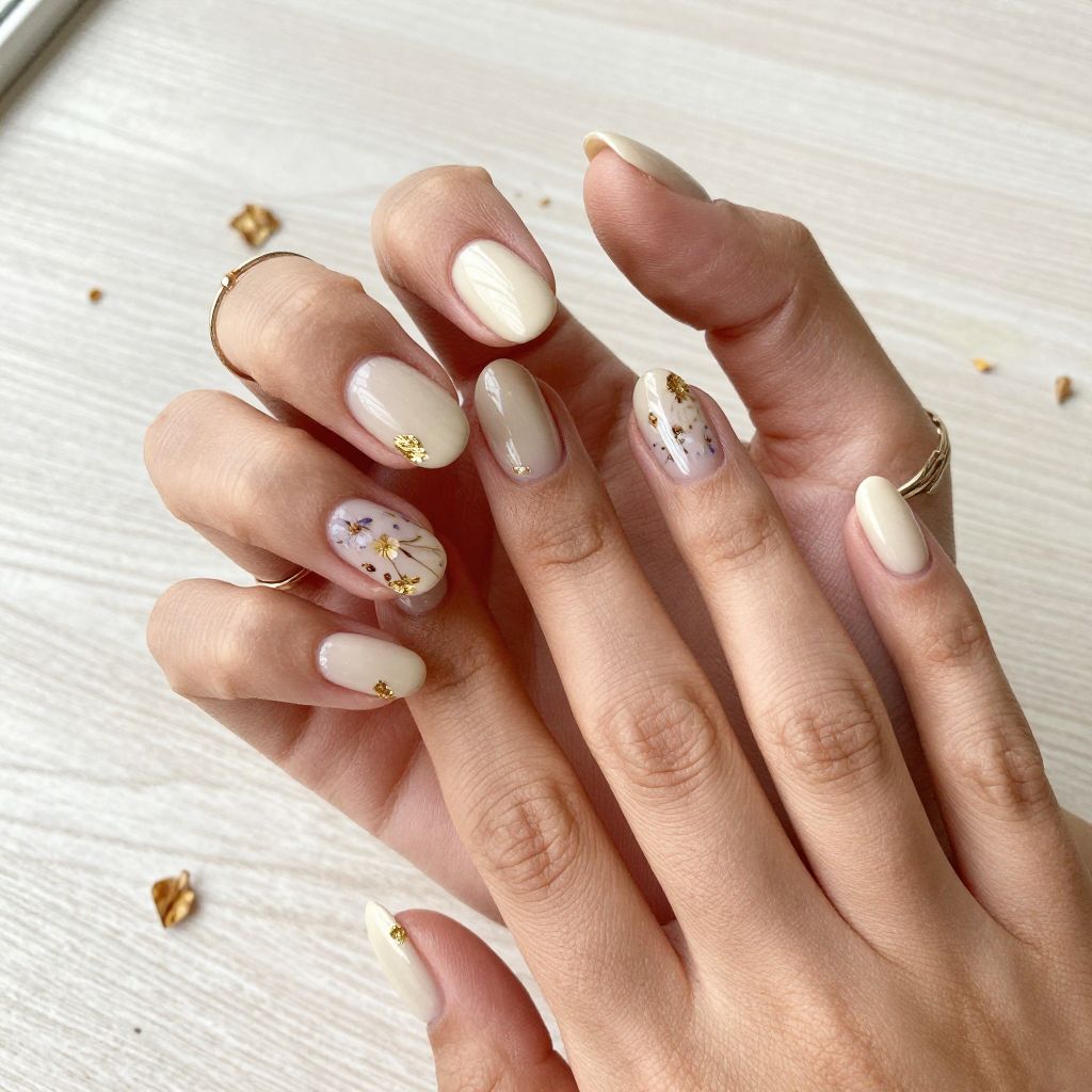 Neutral Beige with Dried Flower Accents