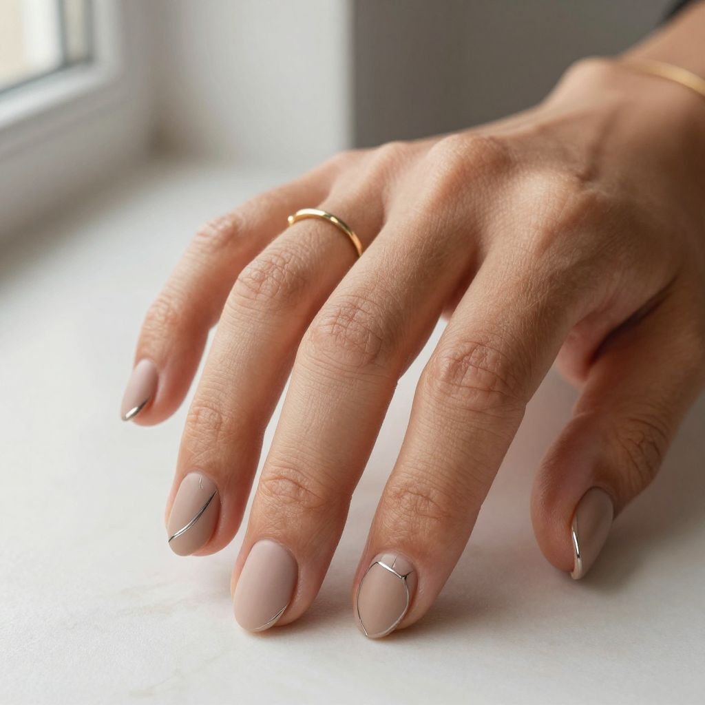 Taupe with Negative Space Nails