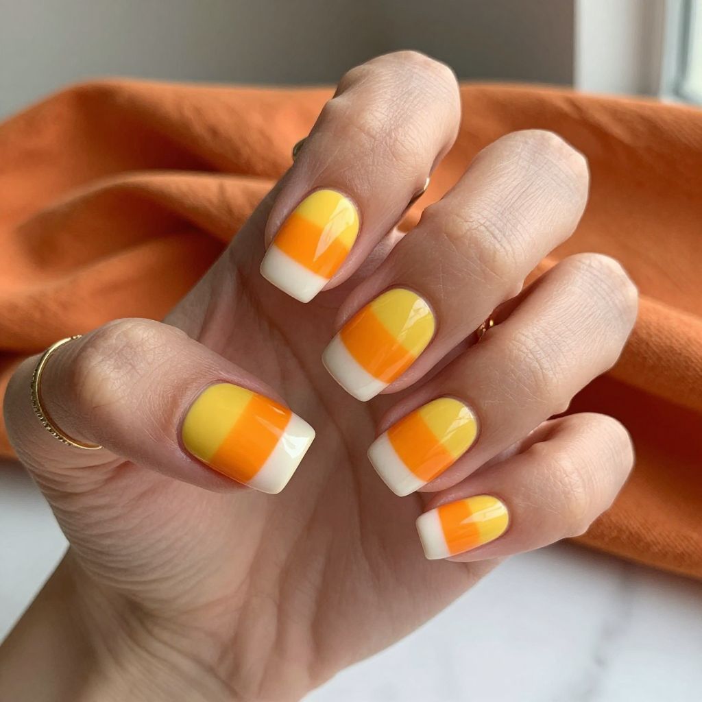 Candy Corn Classic Nails