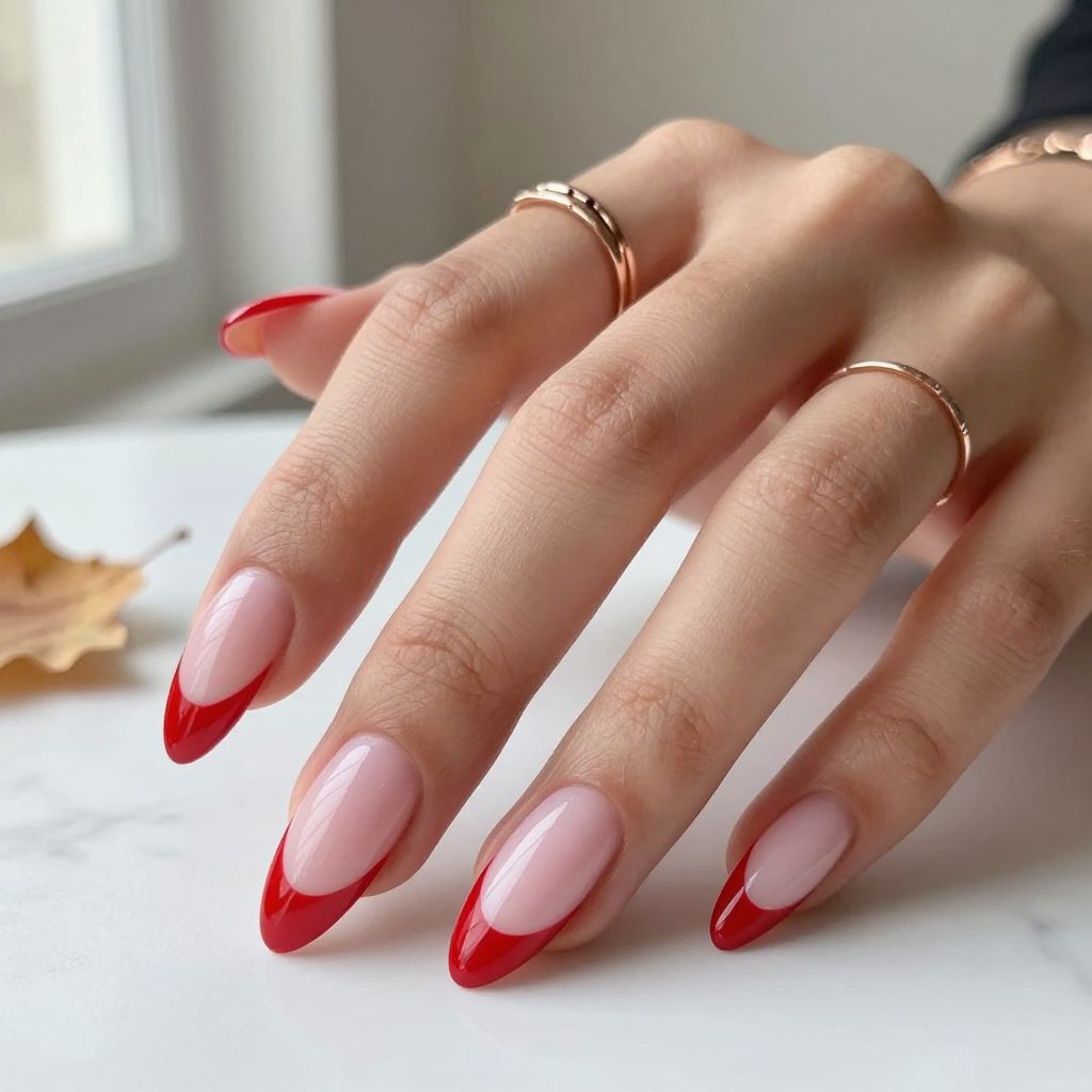 Vampire Fang French Tips