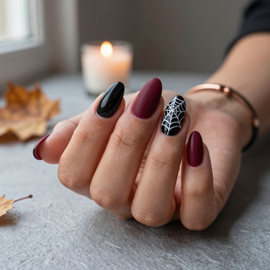 Spiderweb Accent Nails