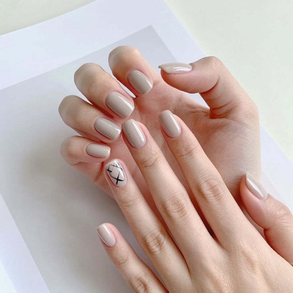 Negative Space Geometric Design nail idea 9