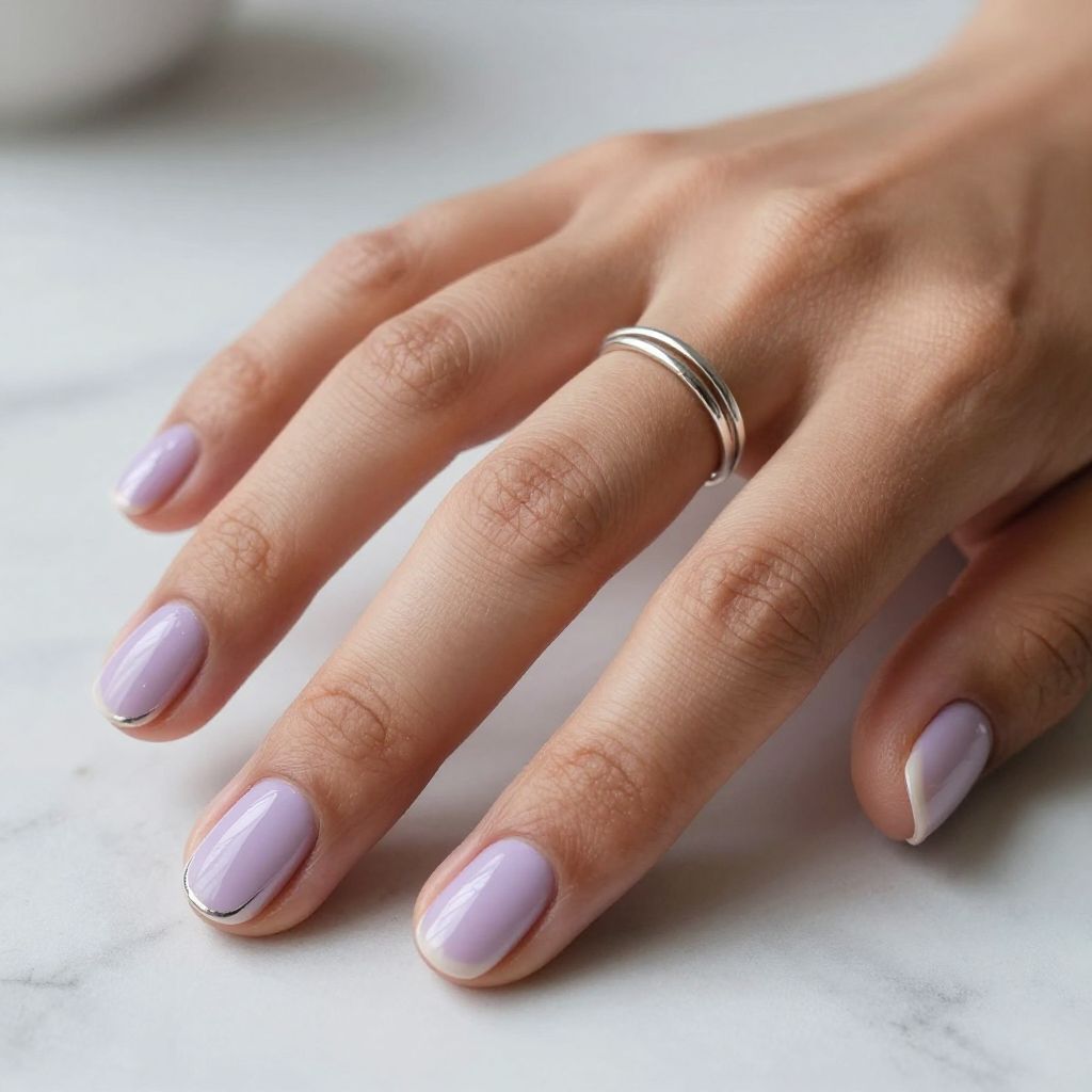 Easy Summer Nail Ideas - Soft Lavender Short Squoval Nails