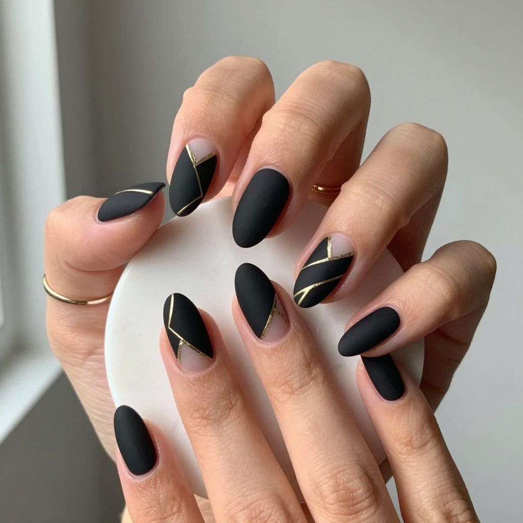 Edgy Black Nail Designs 10