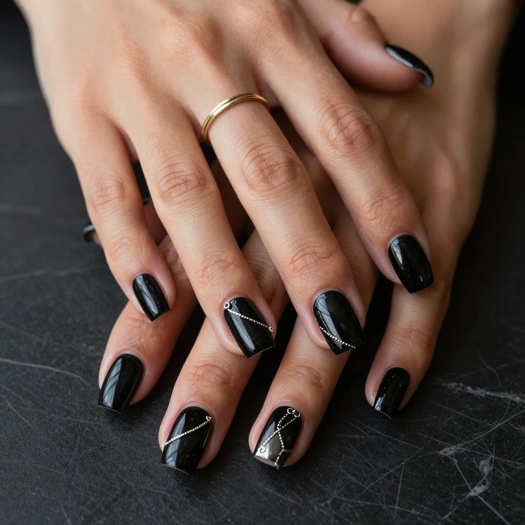 Edgy Black Nail Designs 11