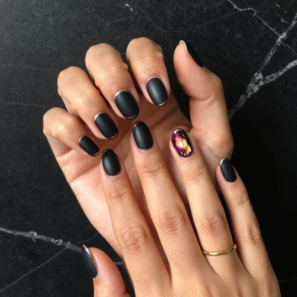 Edgy Black Nail Designs 12