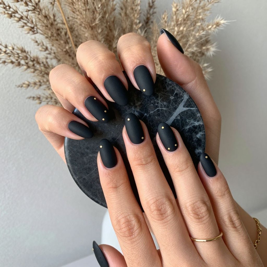 Edgy Black Nail Designs 15