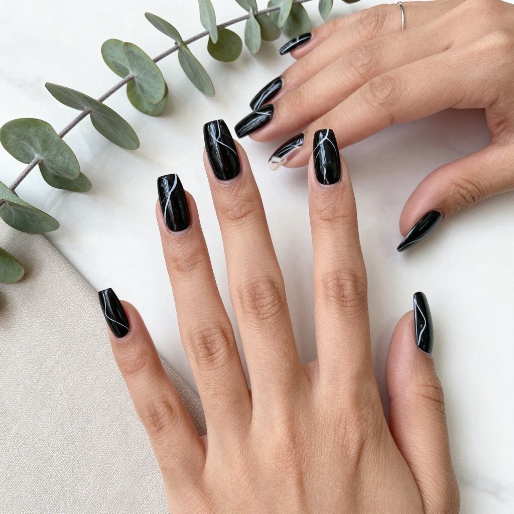 Edgy Black Nail Designs 3