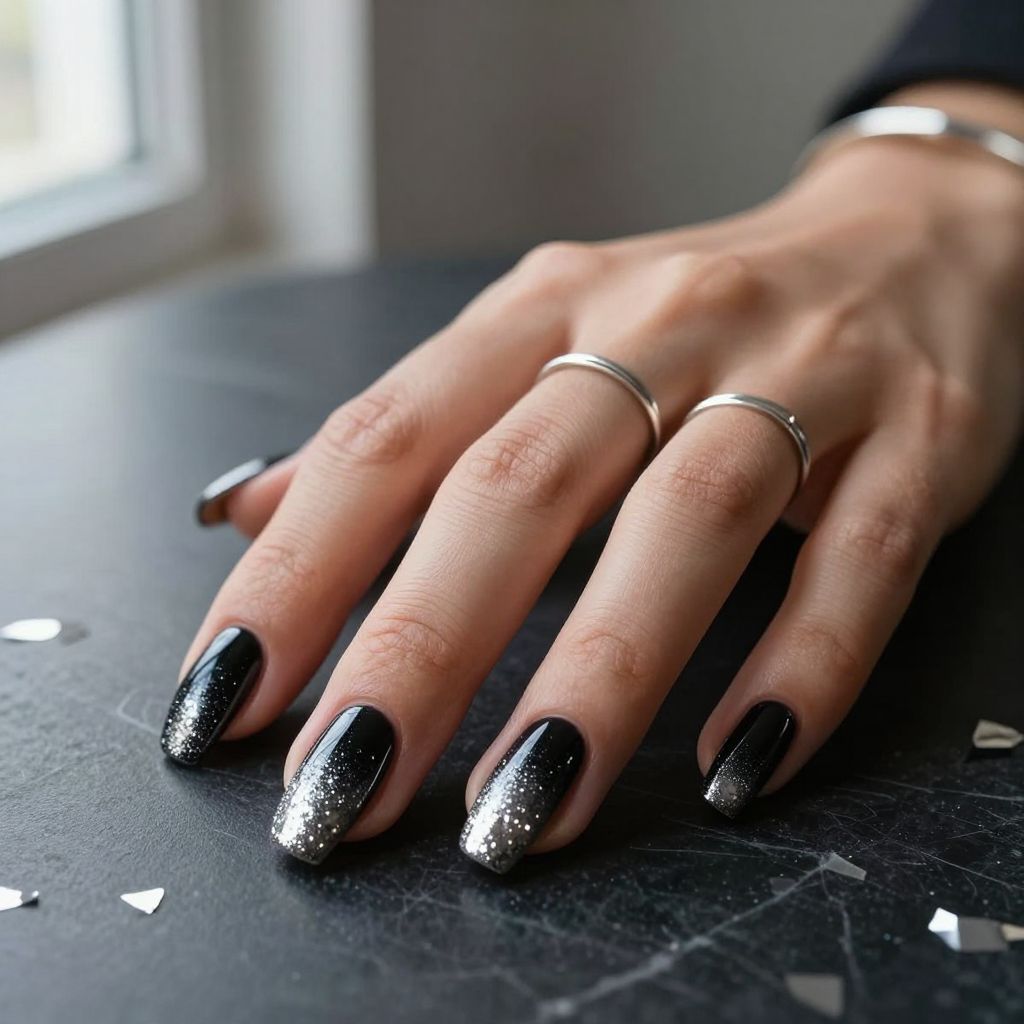 Edgy Black Nail Designs 4