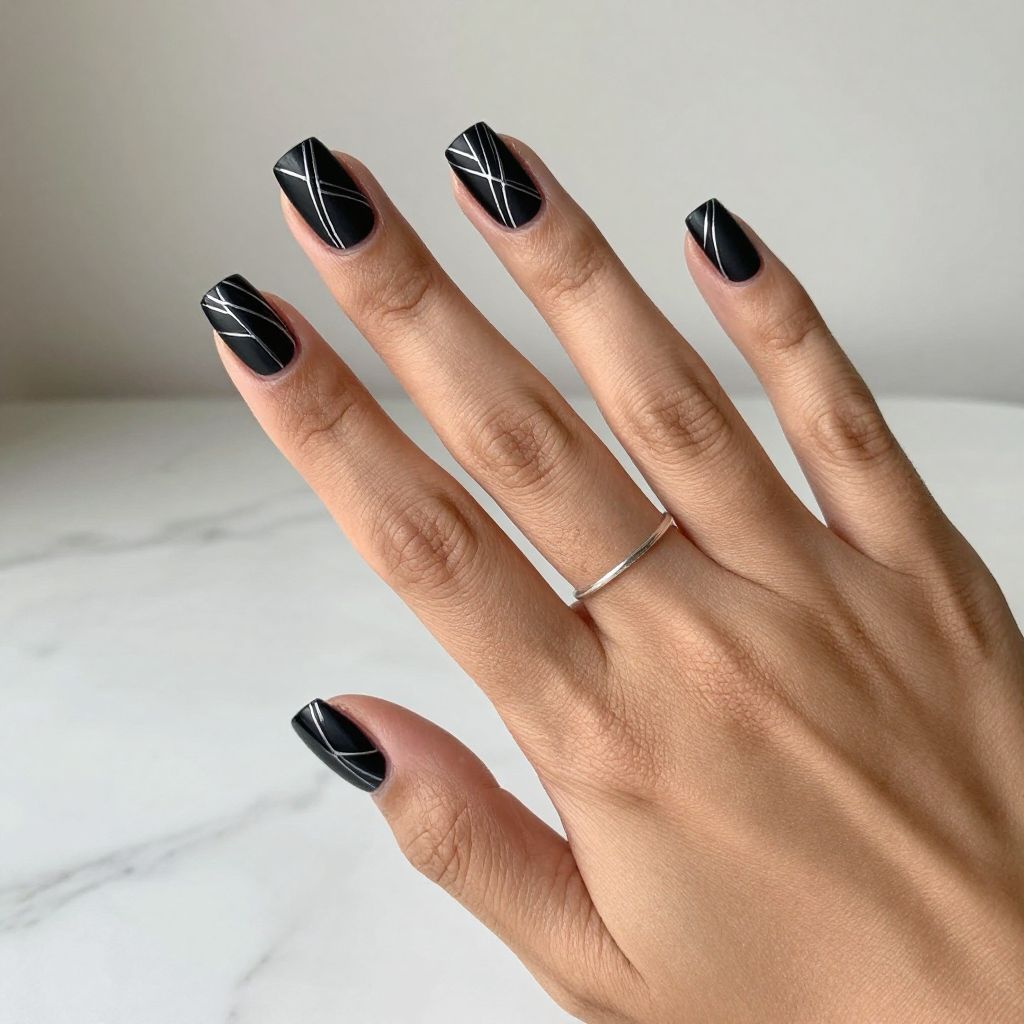 Edgy Black Nail Designs 6