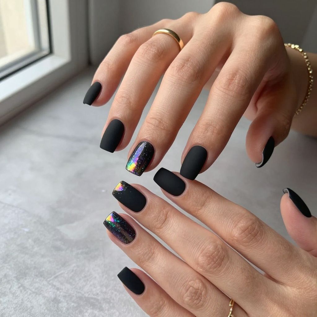Edgy Black Nail Designs 9