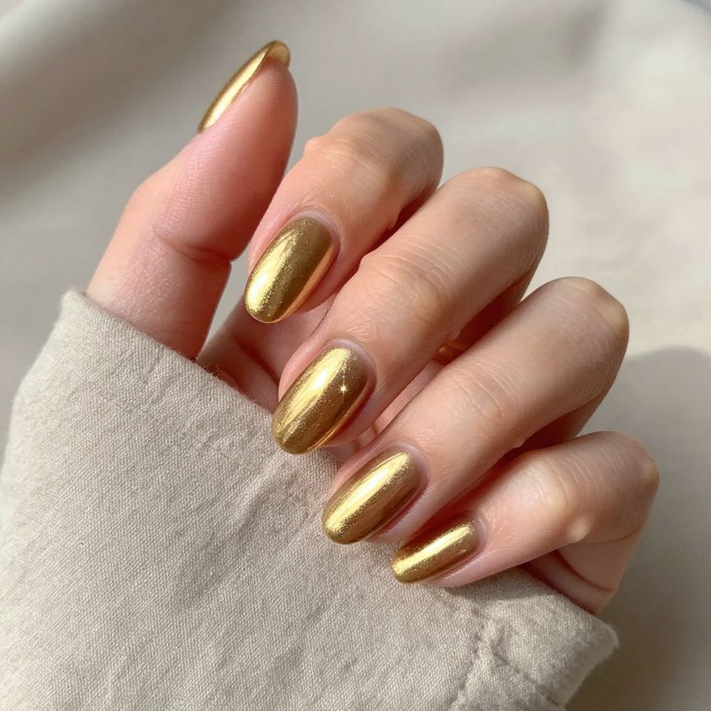 Gold nails idea 1