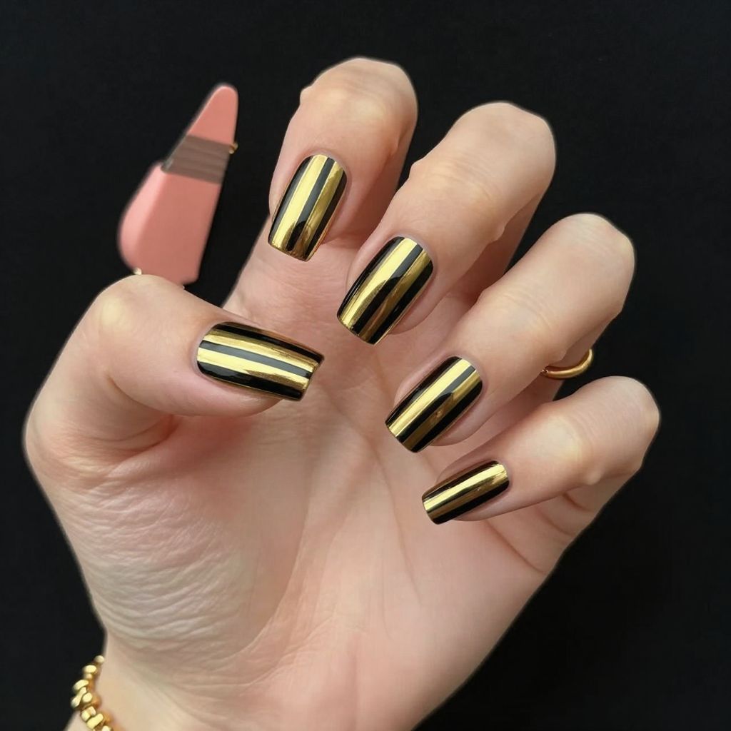 Gold nails idea 11