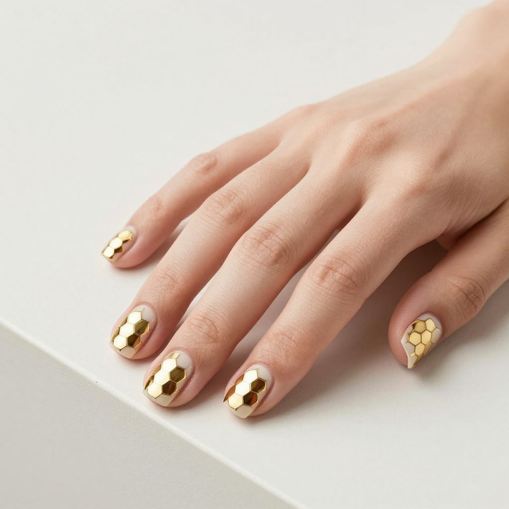 Gold nails idea 14