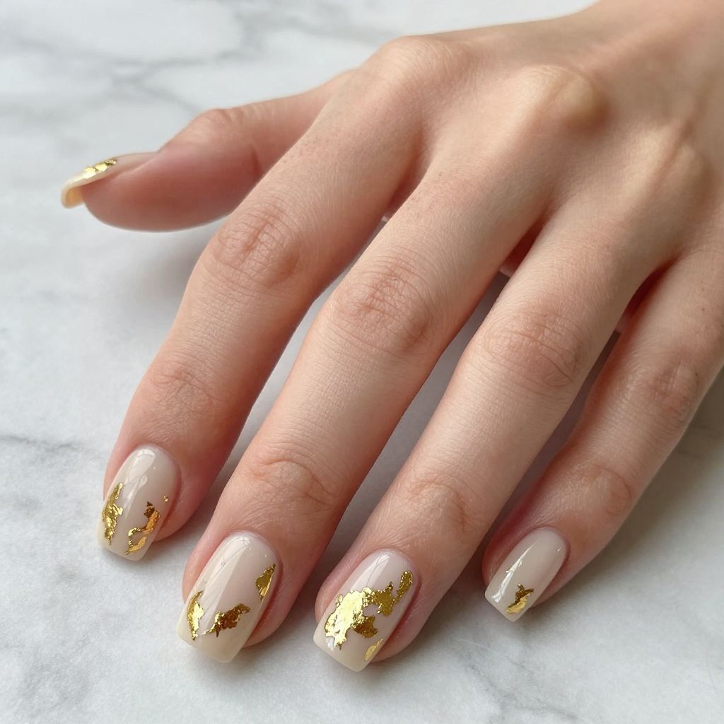 Gold nails idea 2