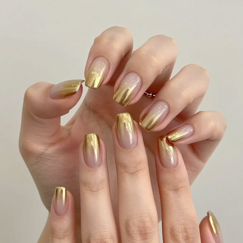 Gold nails idea 3