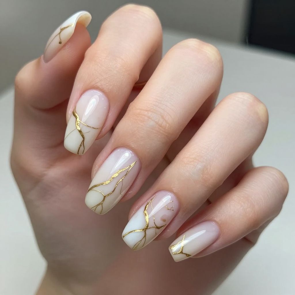 Gold nails idea 4