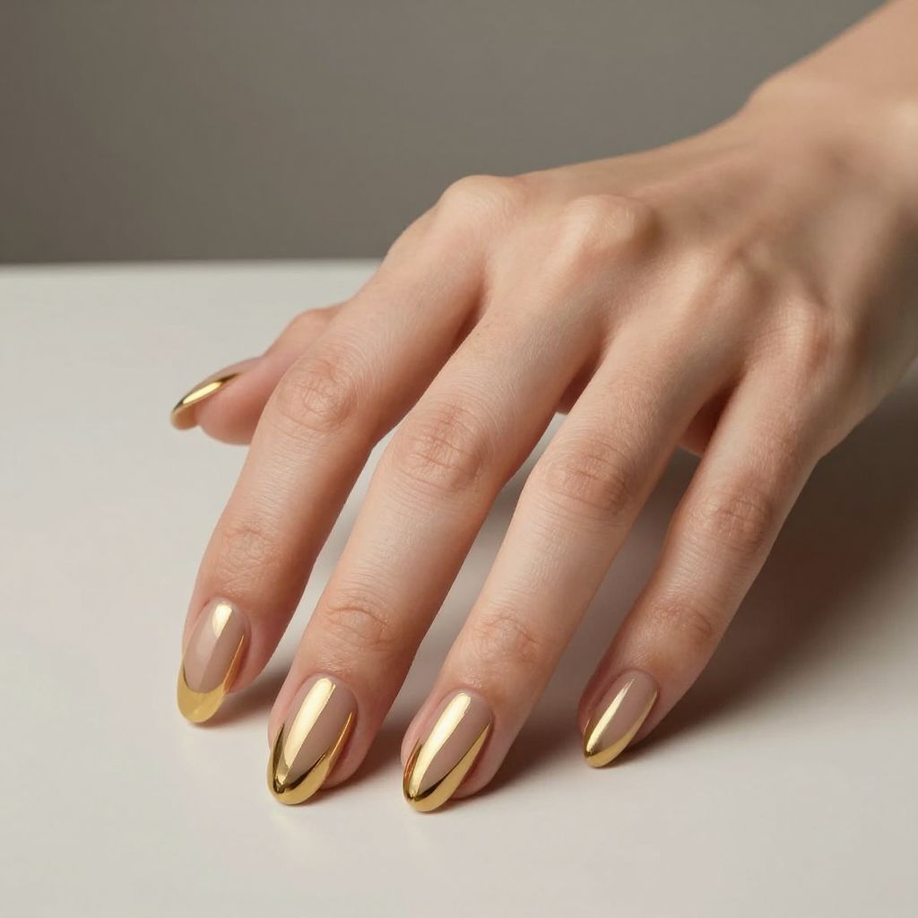 Gold nails idea 8