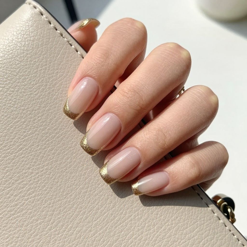 Gold nails idea 7