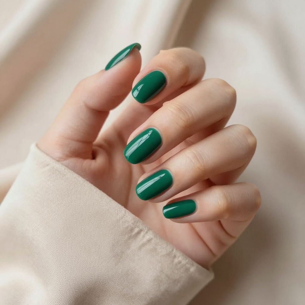 Emerald Green Nails idea 1