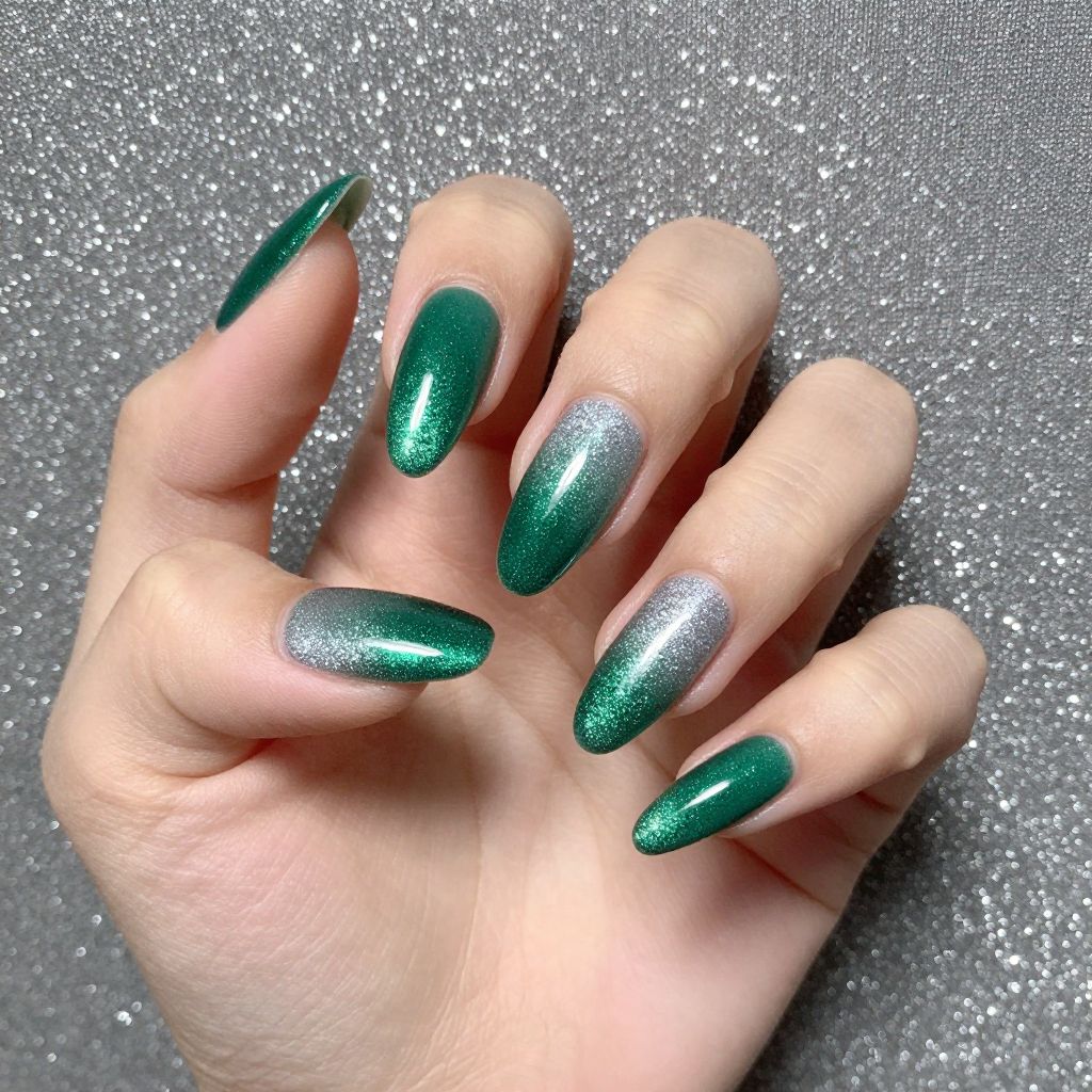 Emerald Green Nails idea 10