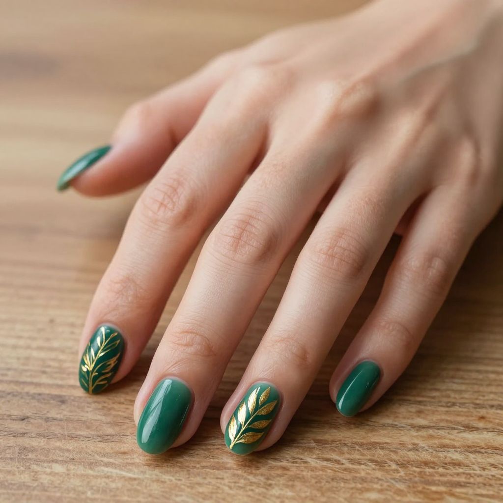 Emerald Green Nails idea 11