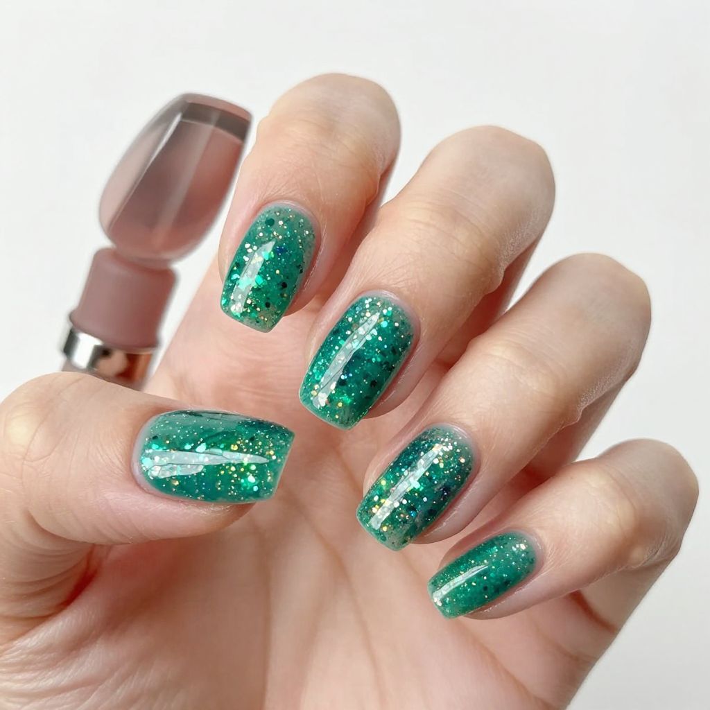 Emerald Green Nails idea 12