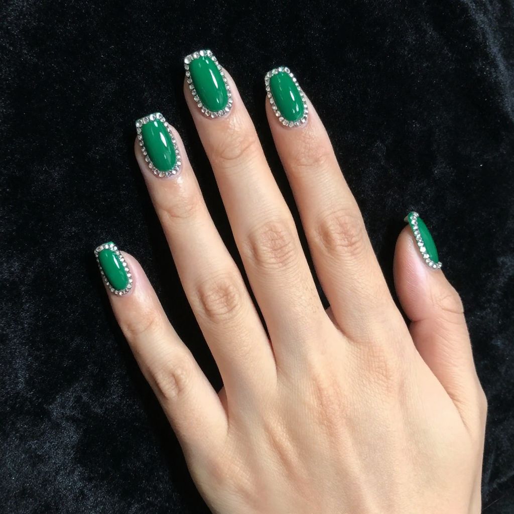 Emerald Green Nails idea 15