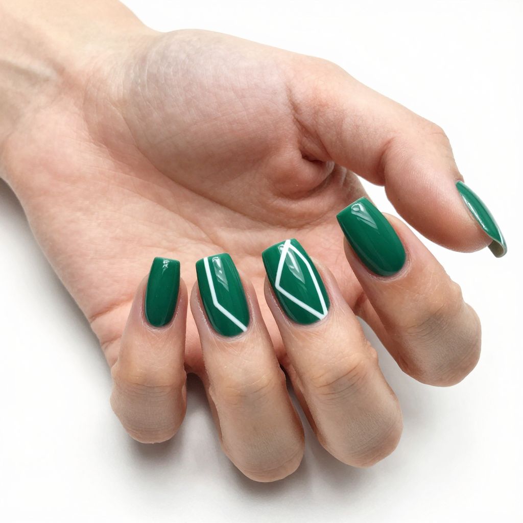 Emerald Green Nails idea 5