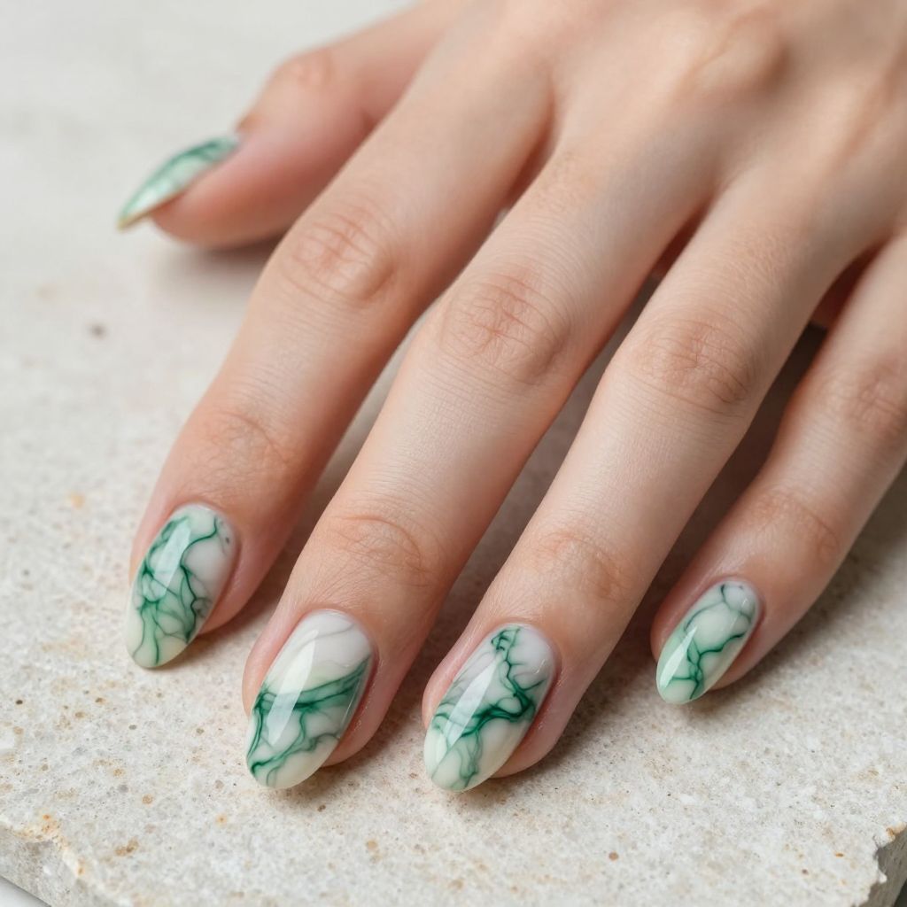 Emerald Green Nails idea 6