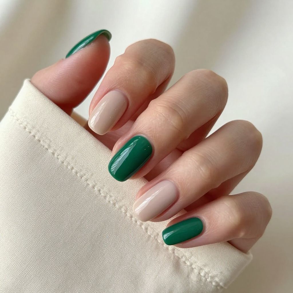 Emerald Green Nails idea 9