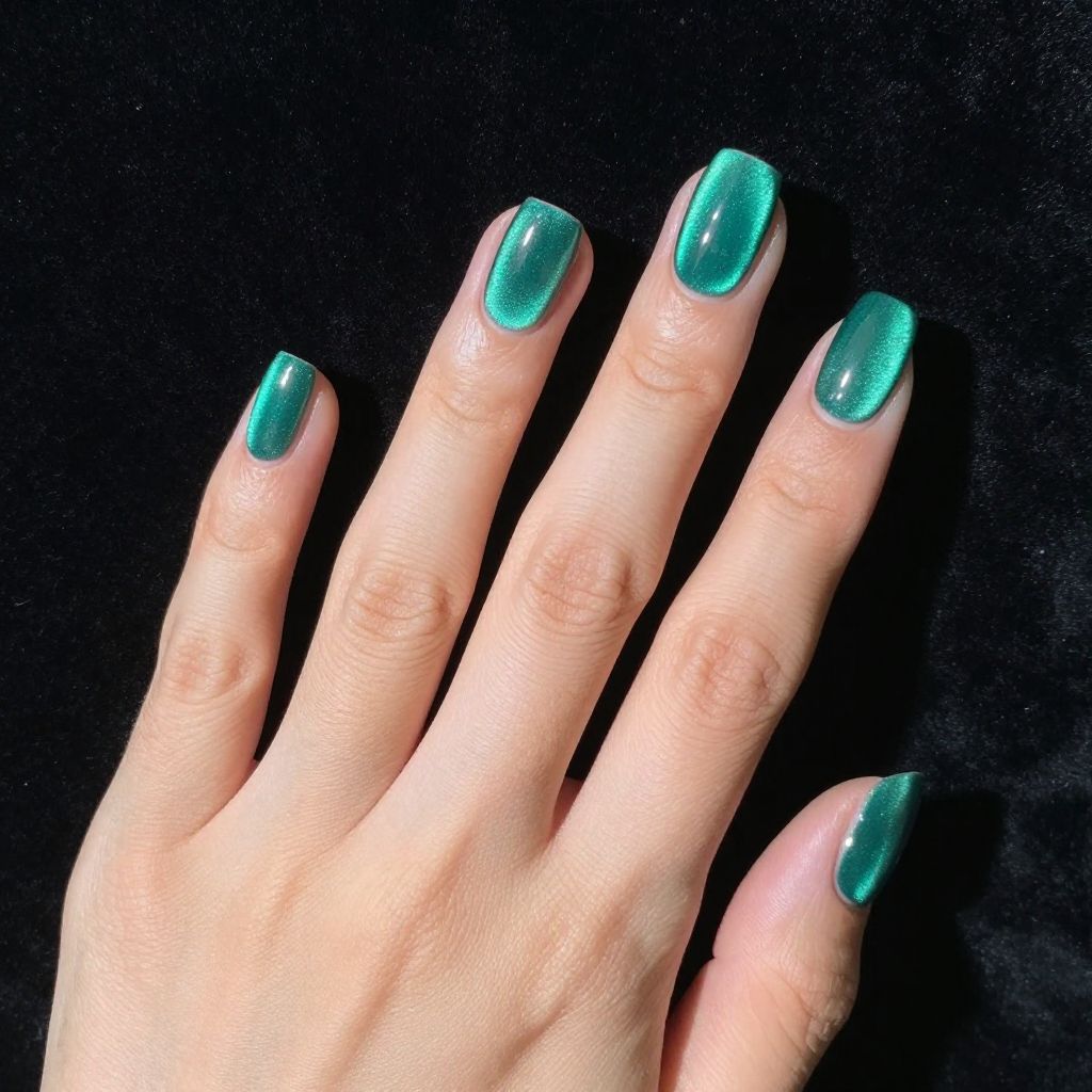 Emerald Green Nails idea 8
