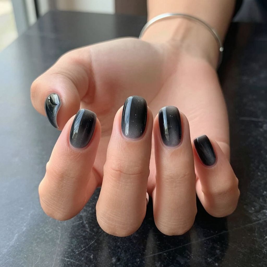 Sheer Black Jelly Nails
