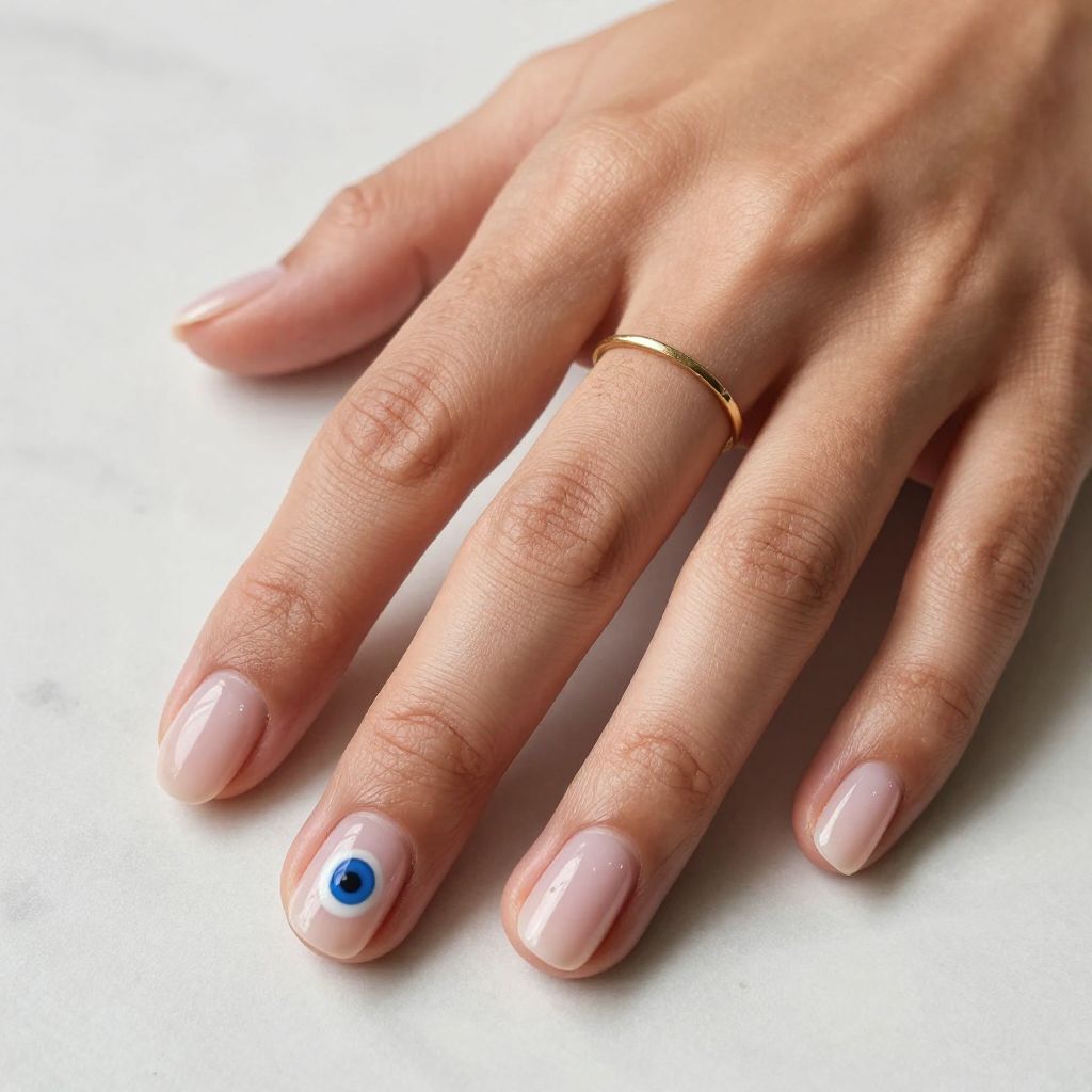 Barely There Evil Eye With Sheer Pink Wash