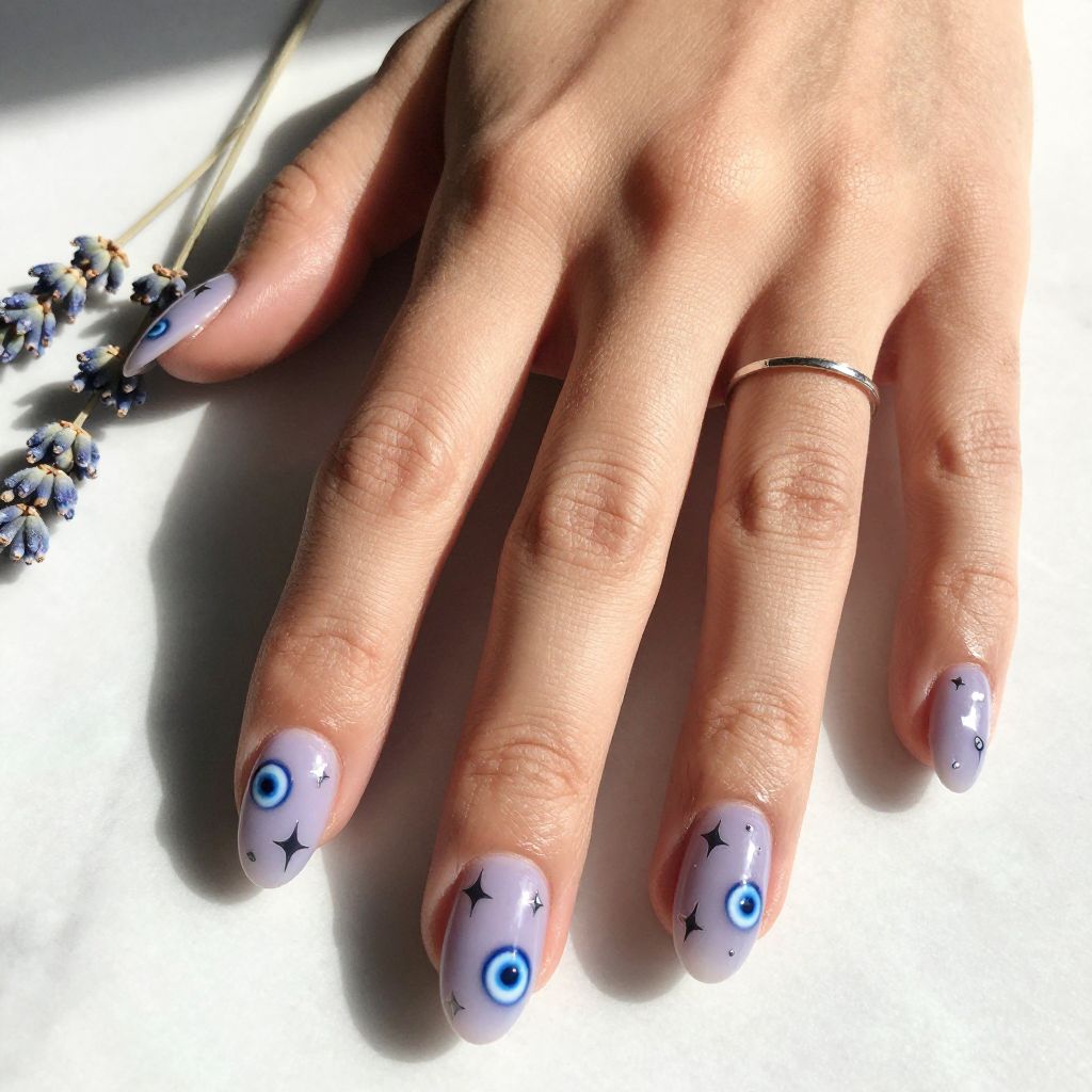 Evil Eye Mix With Stars And Crescent Moons