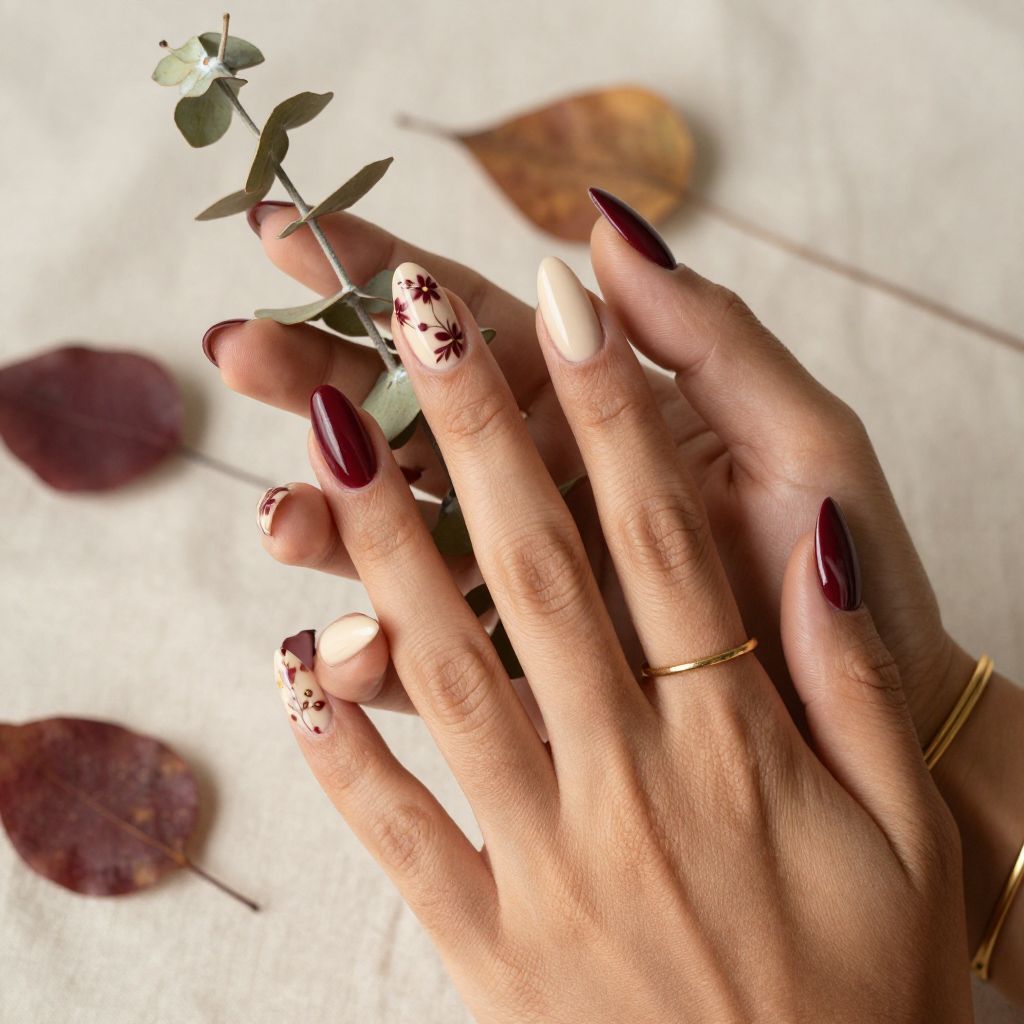 Fall Burgundy Nail Ideas 13
