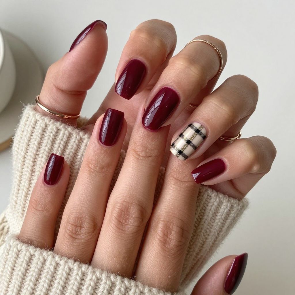 Fall Burgundy Nail Ideas 14